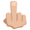 Middle Finger - Medium Light emoji on Emojione